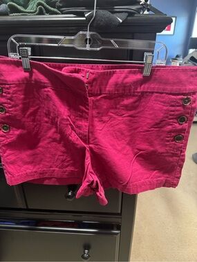 Loft Women’s Bright Pink Button-Accent Jean Shorts